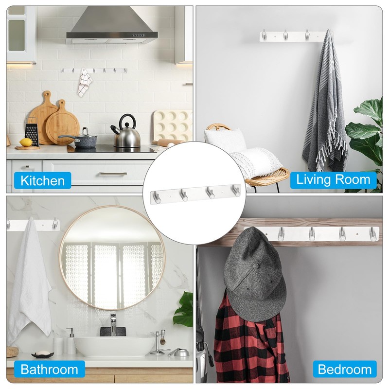 PATIKIL Wall Mounted Coat Rack 10" 304 Stainless Steel Beveled