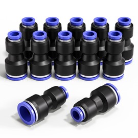 Bwintech PG10-16 Pneumatic Straight Reducer Push to Connect Adapter Quick Release Reducer Fittings 10 mm to 16 mm Pack of 12
