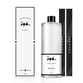 396 st. Reed Diffuser Oil Refill, Black Cherry, 16.9oz(500ml), 10 Fiber Reed Sticks/Home Fragrance, Scented Oil Refills, Oils for Reed Diffuser, Home Décor