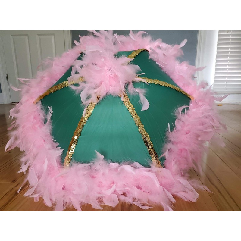 New Orleans Pink and Green Sorority Second Line Umbrella- Dark