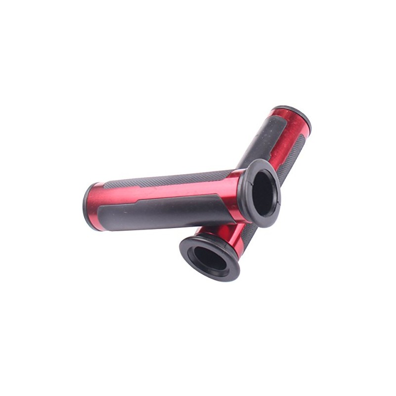 MotorToGo Red Aluminum Handlebar Gel Hand Grips Compatible for 2013