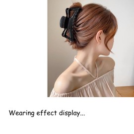 Diva Classic Claw Premium Hair Clip | 9 CM / 3.5 INCH | Quality Materials | Amber & Gold Tortoiseshell, Black | All Hair Types Thick & Thin | Durable Grip & Secure Hold (Black)