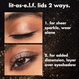 e.l.f. Fine As Fleck - Sombra de ojos con purpurina, maquillaje de ojos transparente de larga duración con un acabado brillante, fórmula suave y lisa,