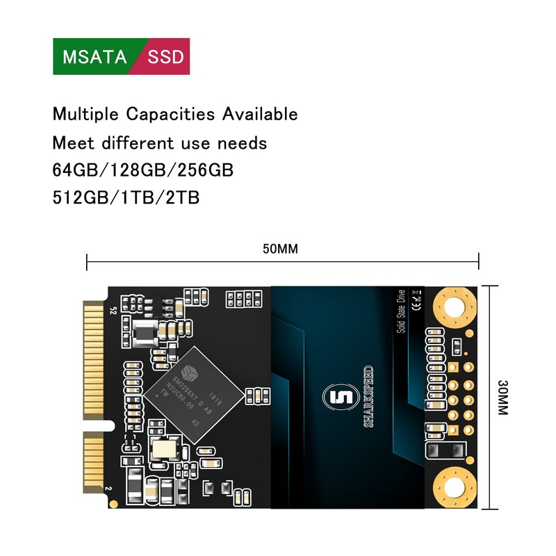 SHARKSPEED mSATA SSD 64GB Mini SATA 3 (6Gb/s) TLC 3D