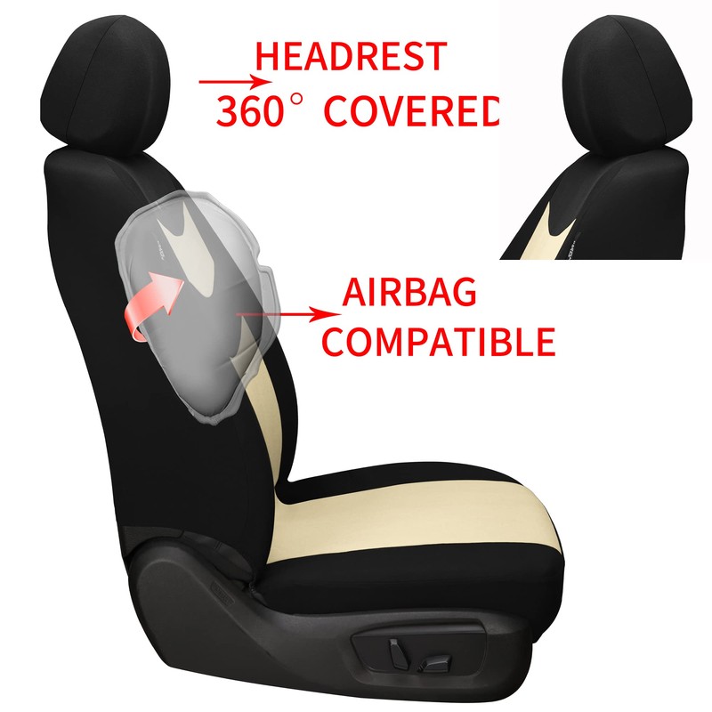 Universal Car Seat Covers for Front Seats, Cloth Front Car