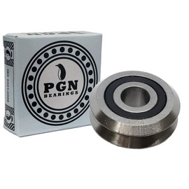(8 Pack) PGN - RM2-2RS 3/8" Rubber Sealed V Groove Roller Ball Bearing