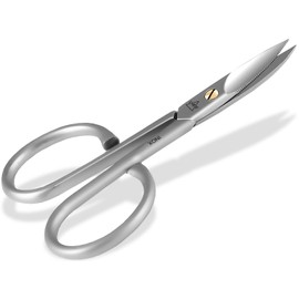 Nail Scissors with One-Sided Micro Toothing Toenail Scissors Stainless Steel Rustproof Manicure Pedicure Scissors with Large Finger Holes Nail Cutter with Curved Cutting Surface for Foot Care and Nail