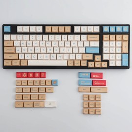 Keycaps PBT XDA Profile Keycaps 138 Keys ANSI (US) Layout Keycaps Dye Sublimation for Gateron Kailh Cherry MX Switches Mechanical Keyboards (Soy Milk)