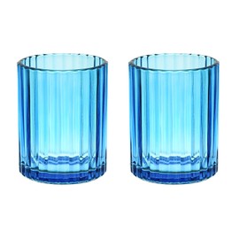 Gaolinci Colored Glass Tumblers, Thickened Glass Toothbrush Holders, 2-Pack Bathroom Cups, 10 Oz