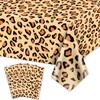 PTECDROTS 4Pcs Leopard Tablecloths, Rectangular Safari Animal Cheetah Print Table