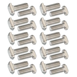 PATIKIL M8 x 25 mm Thread T-Slot Bolts, 20 Pcs Drop-in Bolt Hammer Head T-Bolt Standard 8 mm Sliding Screw Stud for 30 Series Aluminum Extrusion Profile, Silver