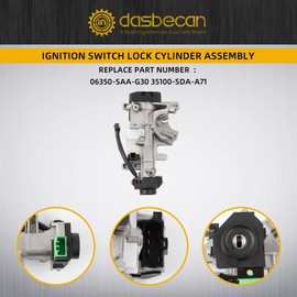 Dasbecan Ignition Switch Lock Cylinder Assembly with Door Lock Cylinders Compatible with Honda Accord CRV FIT Odyssey Civic 2006-2011 Replace# 06350-SAA-G30 35100-SDA-A71 (with Chip ID46 Keys)