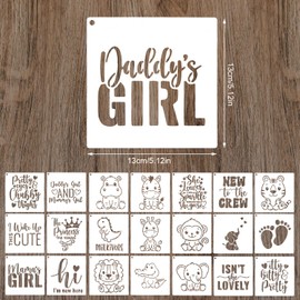 22pcs Baby Paint Stencils for Painting, Baby Shower Animals Stencils for Fabric Painting Baby Shower Template for Baby Onesies Decorating Kit Crafts Bib Bodysuit Bag Shirt Shoes