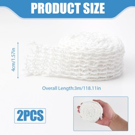 Sangcca Meat Net, Ham Net, Roasting Net, 2 Rolls Cotton Meat Net, Elastic Roll Roasting Net, for Storing, Hanging, Roasting, Cooking Meat Ham, 3 m / Rolls