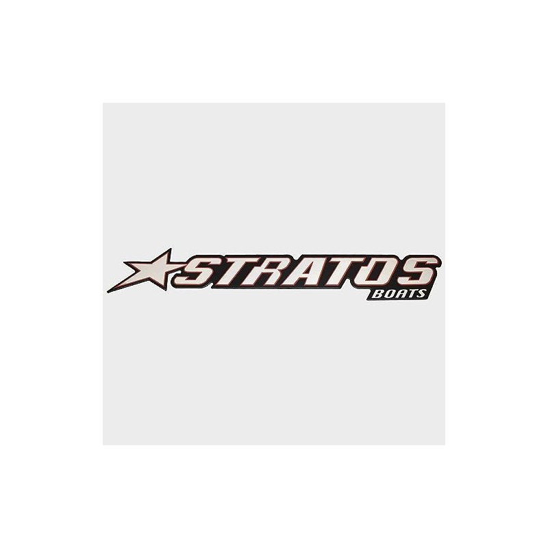 Stratos Boat Raised Logo Decal Emblem 7D099 | Mirrored Silver