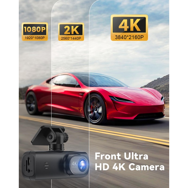 Dash Cam 4K Front, Ultra HD Dash Camera for Cars,