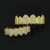 JINAO Gold Bottom Grillz 18K Gold Plated Iced Out Cubic