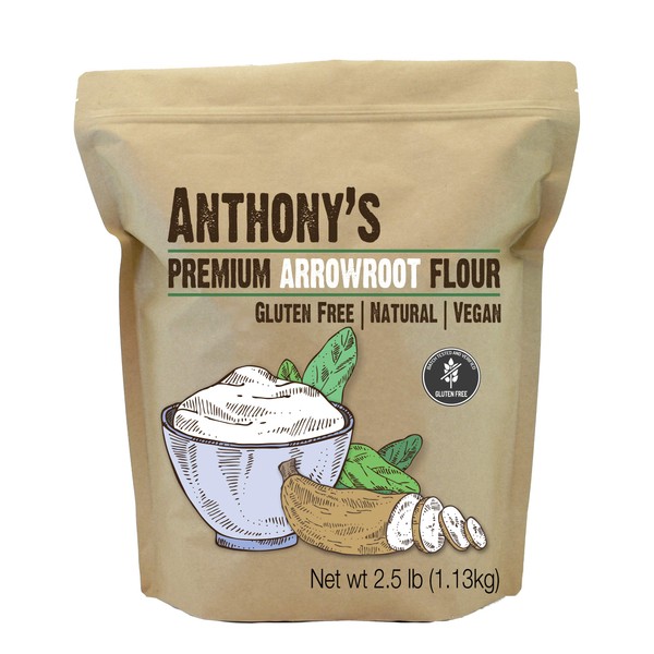 Anthony's Arrowroot Flour, 2.5 lb, Batch Tested Gluten Free, Non GMO