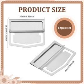 BENECREAT 12pcs Stainless Steel Bookmark Clip, Mini Index Label Clip Planner Clips for Notebook Accessories Fun Office Supplies School Gifts, 1.12x1.38 Inch