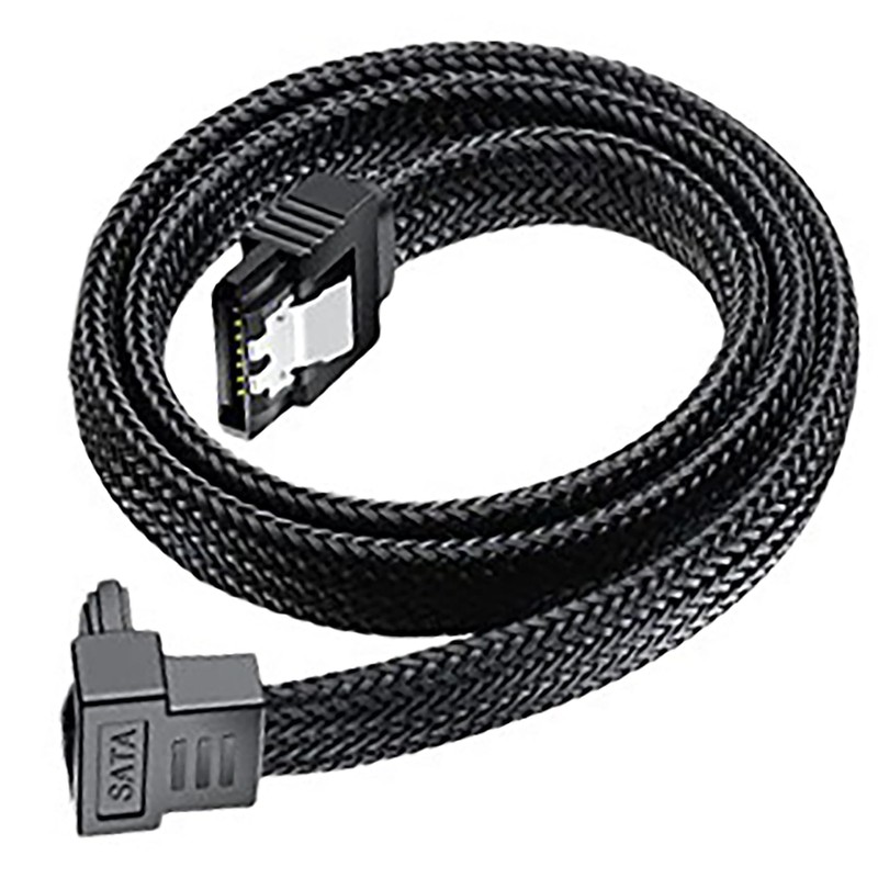 tunghey 4Pack Right Angle SATA III Cable, 6Gbps Straight HDD