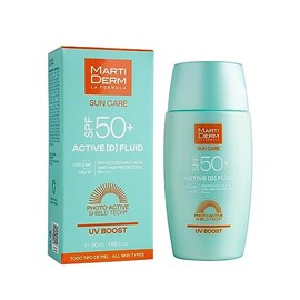 MartiDerm Protector Solar Activo [D] Crema SPF 50+ Foto Protección facial, Máxima protección de amplio espectro (UVA, UVB, IR y luz azul) para todo ti