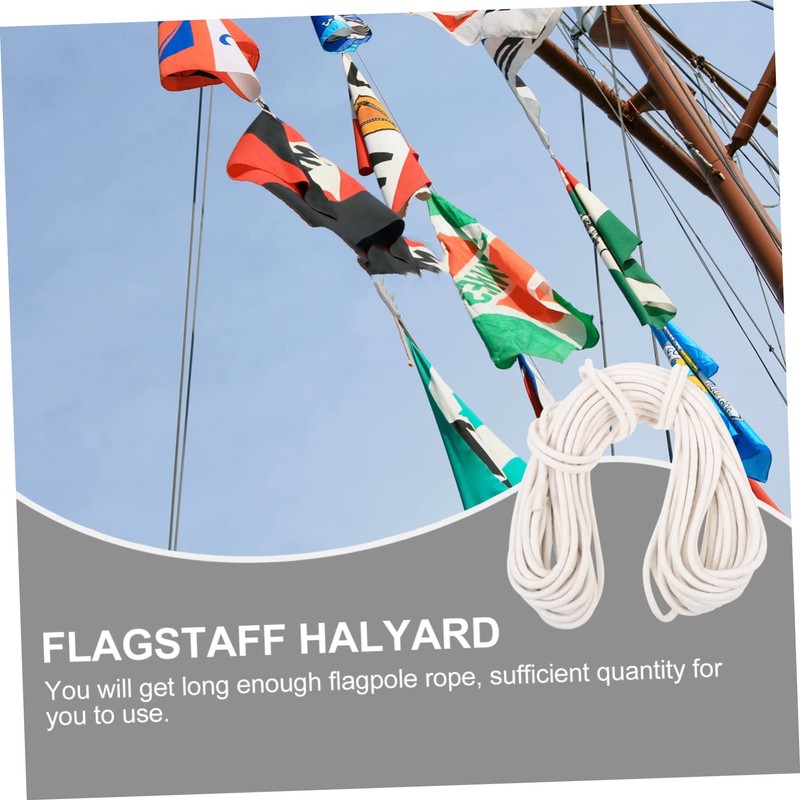 Mipcase Flagpole Replacement Cotton Rope Thick Long Durable Halyard Line