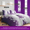 King Size Bedspread Set 9 Pieces, Purple Gardenia Flower