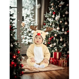 COSLAND Toddler Reindeer Costume Kids Elk Outfit, 24-30 Months, Deer