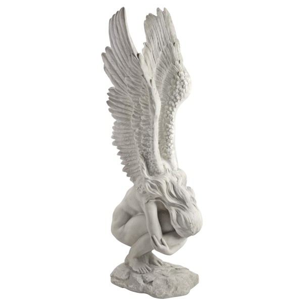 Design Toscano Remembrance and Redemption Angel Statue, Large, 30 Inch, Polyresin, Antique Stone