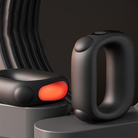 Heatable Fascia Ring Massager with 5 Modes / 5 Intensities, Portable Vibration Massager with 45°C Heat Function, 132 cm Adjustable Strap for Back/Neck/Legs, 800 g Lightweight (Black)