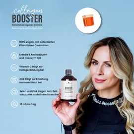 Collagen BOOSTER VEGAN mit 6 Aminosäuren, Coenzym Q10 & pflanzlichen Ceramiden, 300ml - Monatspackung