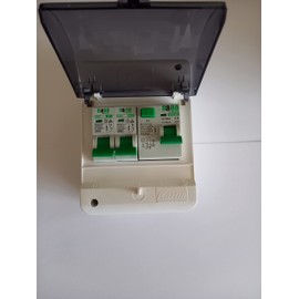 2 Way garage, shed mini consumer unit 40A 30mA RCD + 6A,16A MCB