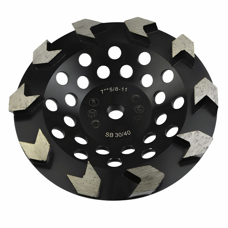 MOSTARTOOLS 7 Inch Arrow Segment Diamond Grinding Cup Wheel for