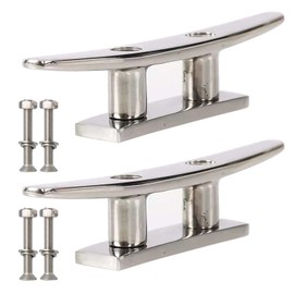 Boat Cleat Stainless Steel Marine Cleat 4 inch Dock Cleat Boat Rope Tie Cleat Marine Deck Cleat 2 Pack