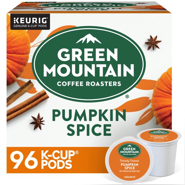 Green Mountain Coffee Roasters Pumpkin Spice, Single-Serve Keurig K-Cup Pods, Flavored Light Roast Coffee, 24 Count (Pack of 4)