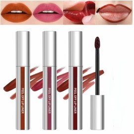 3PCS Lip Stain Liner, Long Lasting lip liner peel off stain, Natural Peel Off Lip Stain, Matte Tattoo Lip Liner Stain Peel Off, Women's Lip Liner Makeup, Girls gifts