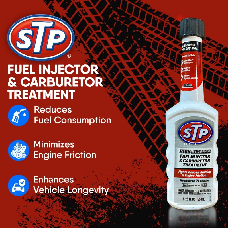 STP High Mileage Fuel Injector & Carburetor Treatment - 5.25