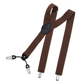 MASADA Men's Braces with Robust Clips Fully Adjustable 3.5 cm Wide and up to 195 cm Height, brown