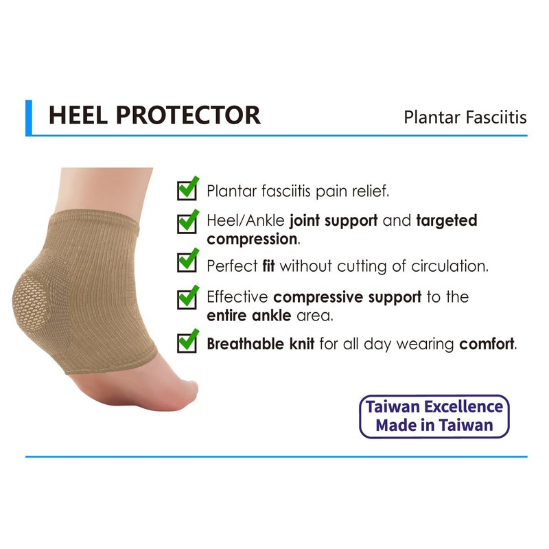 JianiMed Heel Protector - Plantar Fasciitis, Compression Support, Ankle Strains,