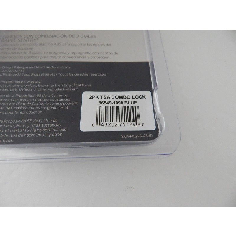 Samsonite New Samsonite Travel Sentry 2 Pack 3 Dial Combination