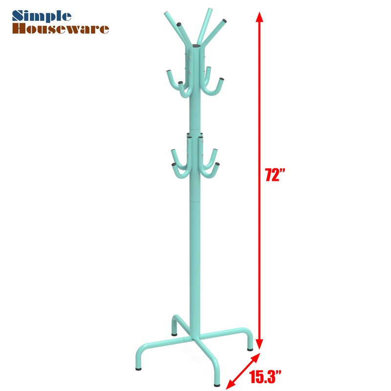 Simple Houseware Standing Coat and Hat Hanger Organizer Rack, 12