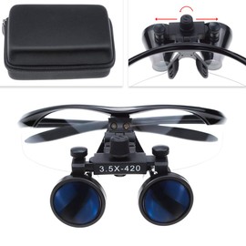 Orilao Chirurgische Lupe, Binokular,-Augenlupe, 3,5 x 420 mm, Arbeitsabstand, Schwarz