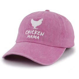 Chicken Hat for Women Mama Mom Mother, Adjustable Farm Hen Baseball Cap, Christmas Mothers Day Birthday Chicken Gifts for Mommy Grandma Farmer Lover Pink