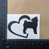 Pug Decal 4 Pack: Pug Life, Pug Heart Silhouette, Pug