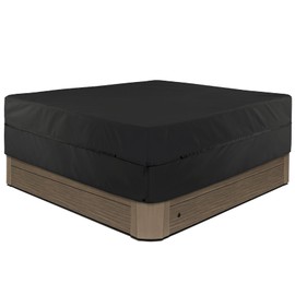 STEECA Waterproof Hot Tub Cover Outdoor Square SPA Hard Cover Protector 76 x 76 x 20H inch, Black