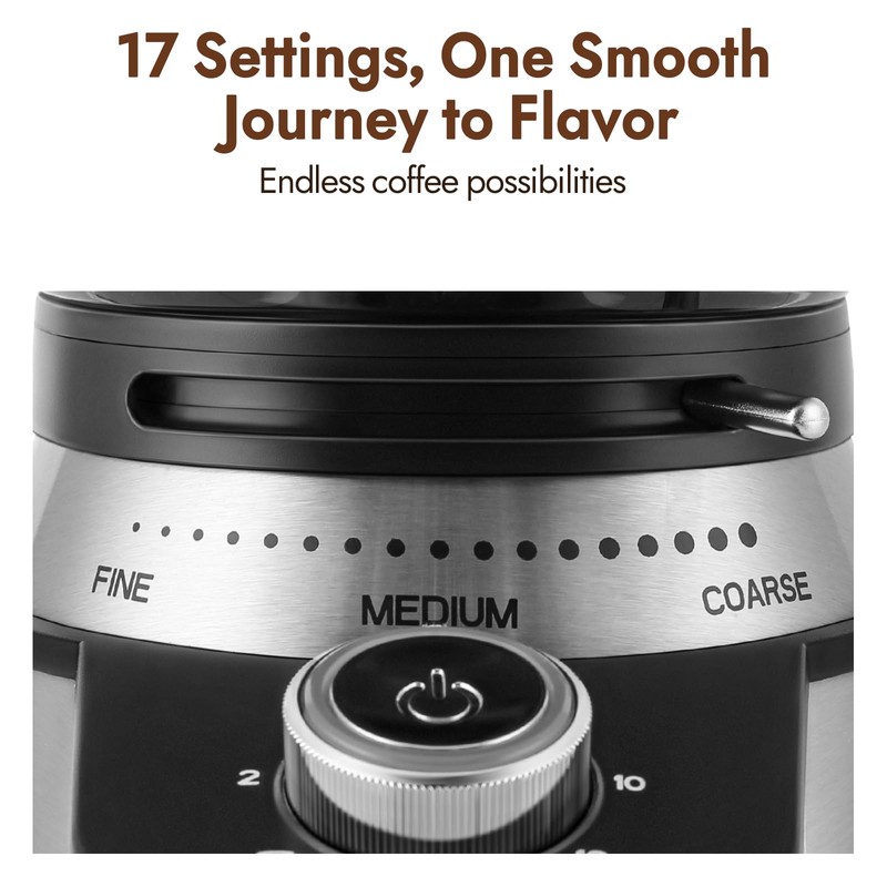 Secura Electric Conical Burr Coffee Grinder With 17 Grind Settings