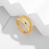 WOWORAMA Chunky Gold Rings for Women Double Layer Statement Ring