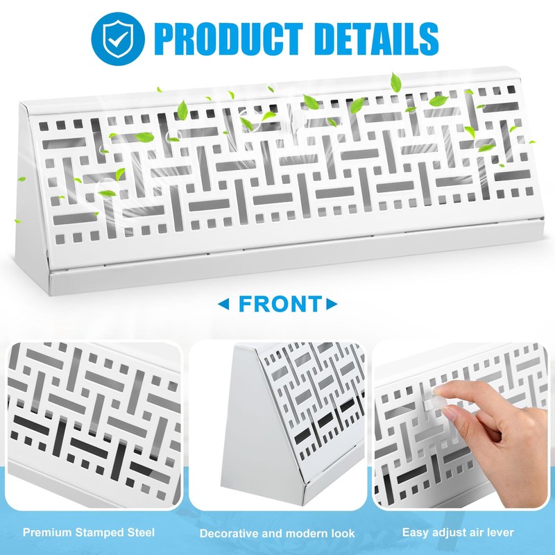 Landhoow 2 Pcs 15 Inch Baseboard Register Diffuser, Vent Covers