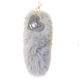 Kamio Japan Sanrio Chromi Key Ring Fur Key Chain/Gray