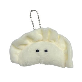 88flix Dumpling Strap Plush Keychain Keychain Gyoza Dumpling Charm Pendant Side Food Petite Carabiner, white